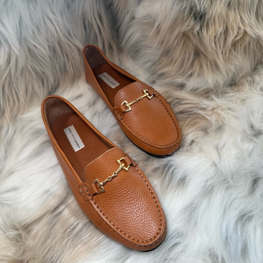 SAKS FIFTH AVENUE Brown Leather Loafers